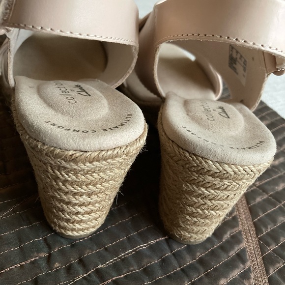 Clarks Leather Rope Wedge Sandals, Lafley Alaine, Blush, Size 7, Espadrilles NWT - Picture 5 of 12